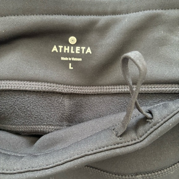Athleta Street to Summit Pant Black Gray Stripe Lined for Cold Climate Size L - Picture 8 of 9